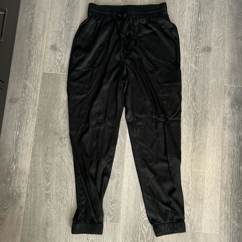 Black silk Hollister cargo pants